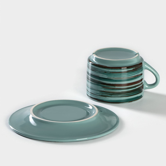 Чайная пара фарфоровая Tramontano, чашка 200 мл, блюдце d=15,5 см Чайная пара фарфоровая Tramontano, чашка 200 мл, блюдце d=15,5 см