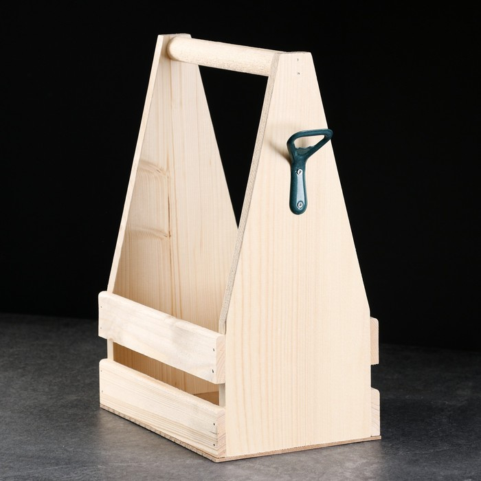 Ящик для пива 22,5х15,5х33 см под 6 бутылок, натуральный