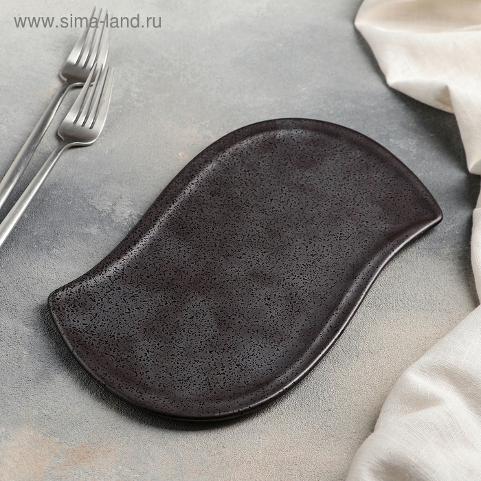 Блюдо керамическое для подачи «Шоко», 25,5×16×1 см, цвет коричневый Блюдо керамическое для подачи «Шоко», 25,5×16×1 см, цвет коричневый