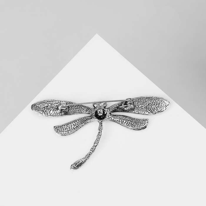 Брошь «Стрекоза» ракушка, цветная в чернёном серебре Брошь «Стрекоза» ракушка, цветная в чернёном серебре