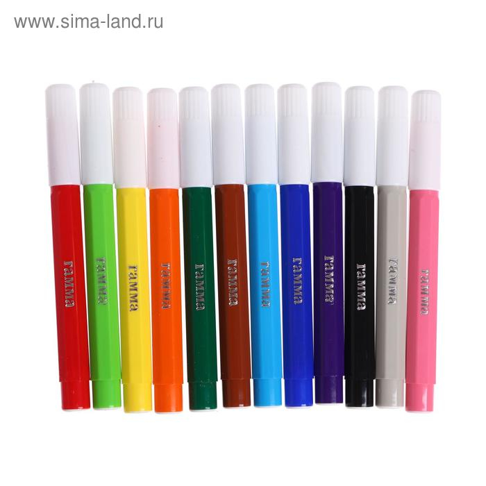 Фломастеры 12 цветов Гамма Фломастеры 12 цветов Гамма "Малыш", утолщенные, смываемые