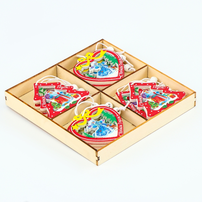 Набор новогодних подвесок, 12 шт., МИКС Набор новогодних подвесок, 12 шт., МИКС