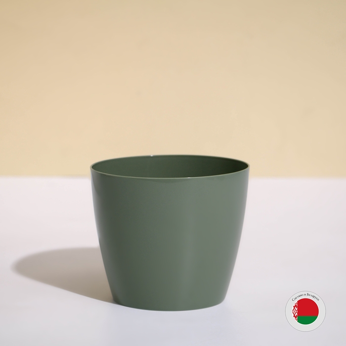 Горшок для цветов, d = 12,5 см, 1 л, пластик, зелёный шалфей Горшок для цветов, d = 12,5 см, 1 л, пластик, зелёный шалфей