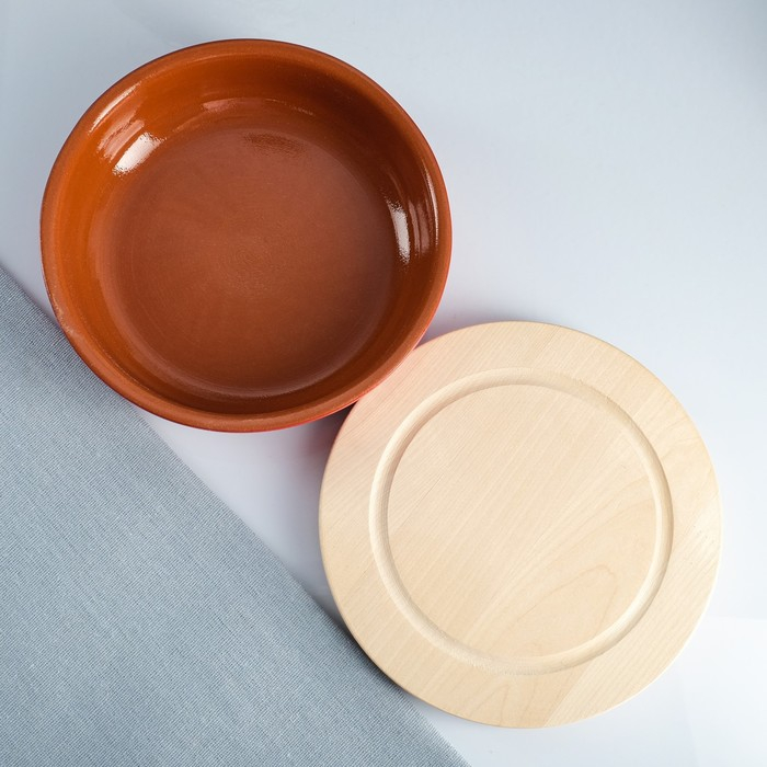 Набор для холодца  Набор для холодца "Вятский №3" (3 емкости / 1л. + 3 деревянные крышки), красный