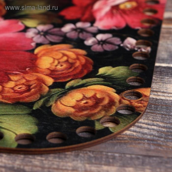 Заготовка для вязания Заготовка для вязания "Квадрат скруглённый Жостовская роспись №1", донышко, размер 30 см