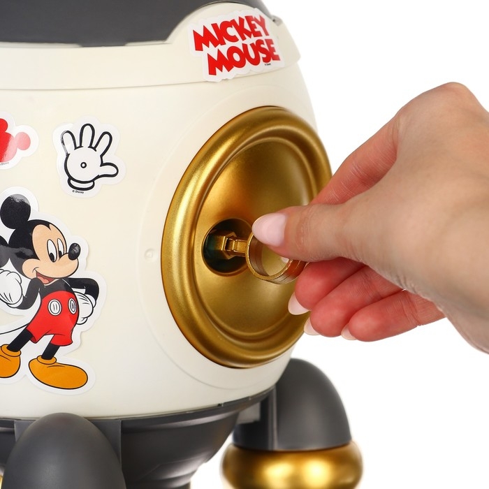 Копилка ракета с набором наклеек, 22,5 см х 18,5 см х 17,5 см Копилка ракета с набором наклеек, 22,5 см х 18,5 см х 17,5 см "Мышонок", Микки Маус