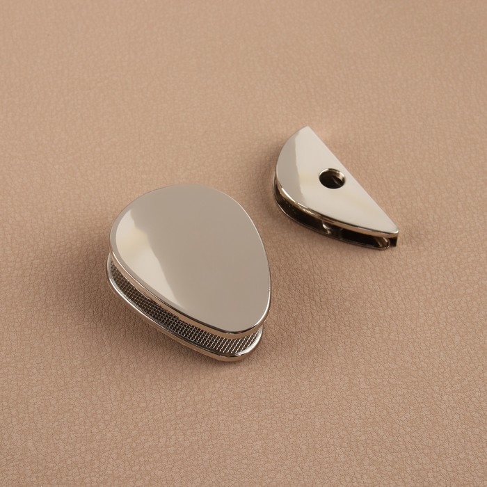 Застёжка для сумки, 4,8 × 3,5 см, цвет жемчужный серебряный Застёжка для сумки, 4,8 × 3,5 см, цвет жемчужный серебряный