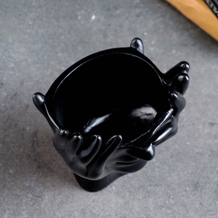 Кашпо - органайзер  Кашпо - органайзер "Мечты в руках" черный, 13х20,5х13,5см