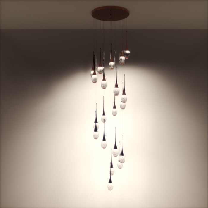 Светильник-каскад Светильник-каскад "Беллис" 20хLED 60Вт 3000K золото 50х50х250см BayerLux