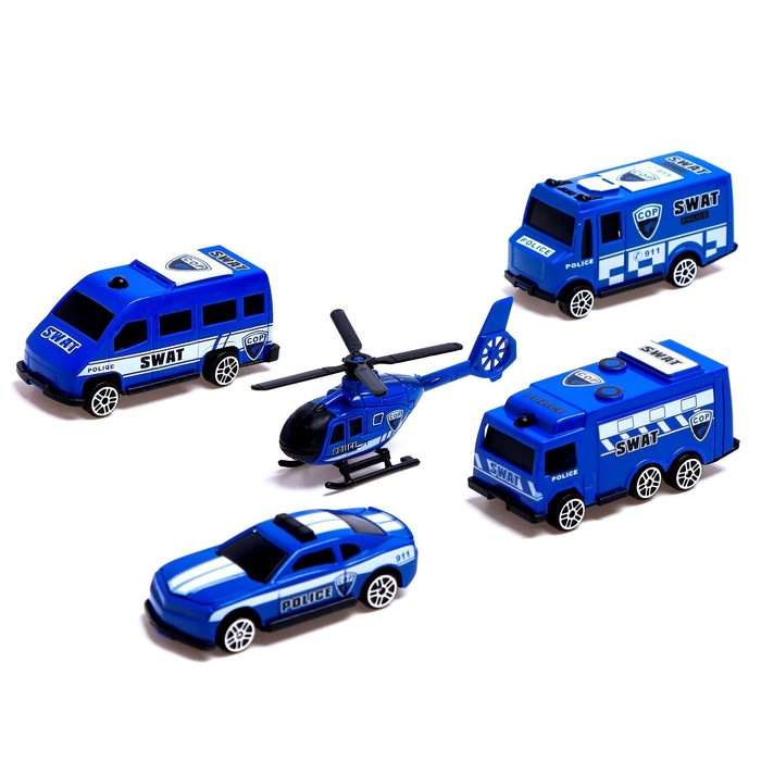 Грузовик инерционный &laquo;Полиция&raquo;, с техникой, МИКС