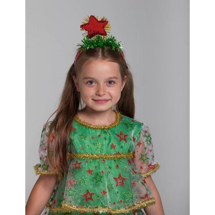 Карнавальный костюм «Ёлочка в звёздах», органза, платье, ободок, р. 30, рост 110-116 см Карнавальный костюм «Ёлочка в звёздах», органза, платье, ободок, р. 30, рост 110-116 см