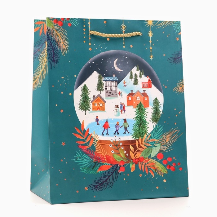 Новый год. Пакет подарочный Новый год. Пакет подарочный "Стеклянный шар", 18 х 22,3 х 10 см.