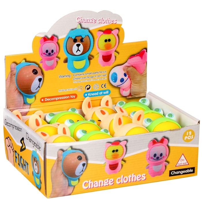 Мялка «Зверёк» снимается одежда, цвета МИКС Мялка «Зверёк» снимается одежда, цвета МИКС