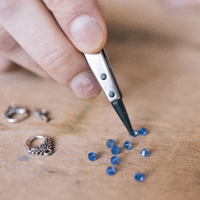 Бусина, Биконус, 4 мм, (набор 10 шт.), цвет сапфир