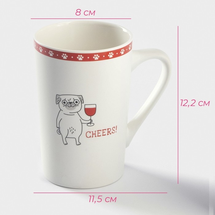 Кружка фарфоровая Доляна «Четверг - это маленькая пятница», 380 мл, цвет белый Кружка фарфоровая Доляна «Четверг - это маленькая пятница», 380 мл, цвет белый