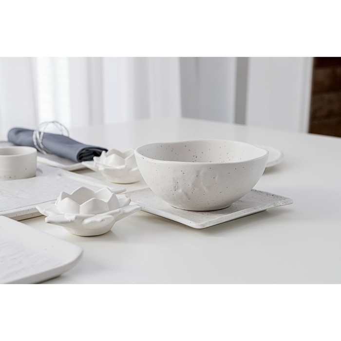 Блюдо фарфоровое для подачи Magistro Slate, 21×1,6 см, цвет белый