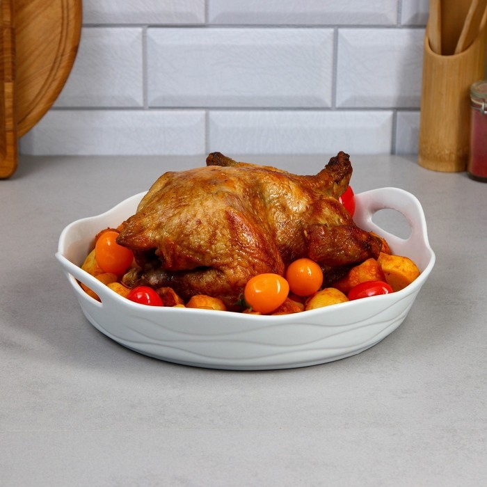 Форма для запекания Sezar, 1.3 л, фарфор, Иран Форма для запекания Sezar, 1.3 л, фарфор, Иран