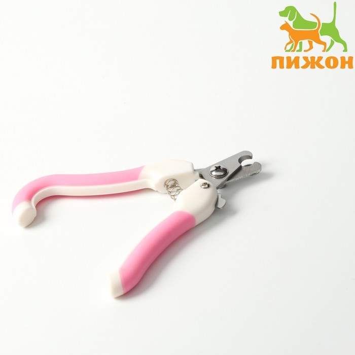 Когтерез боковой средний эргономичный, отверстие 11 мм, розовый с белым Когтерез боковой средний эргономичный, отверстие 11 мм, розовый с белым