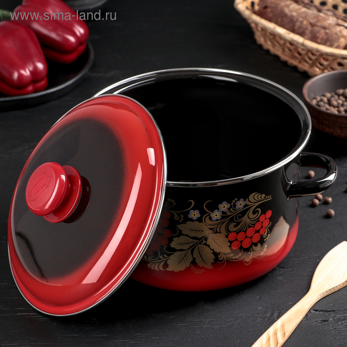 Кастрюля эмалированная «Рябинушка», 4 л, индукция