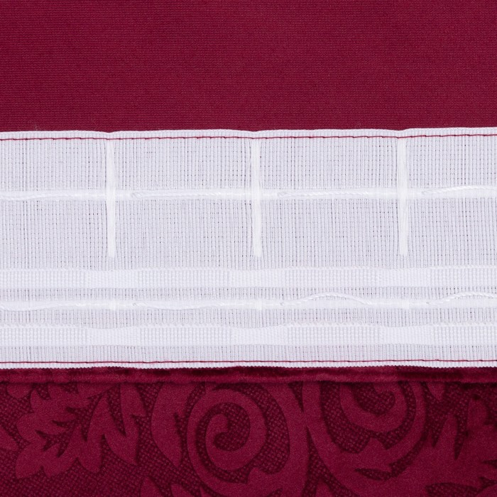 Штора портьерная "Этель" 230х270 см Валенсия Вишнёвый,100% п/э