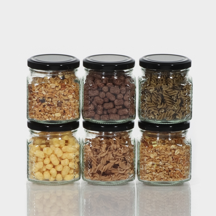 Набор стеклянных банок с крышкой для консервации, ТО-66 мм, для свечей, 250 мл, 6 шт Набор стеклянных банок с крышкой для консервации, ТО-66 мм, для свечей, 250 мл, 6 шт