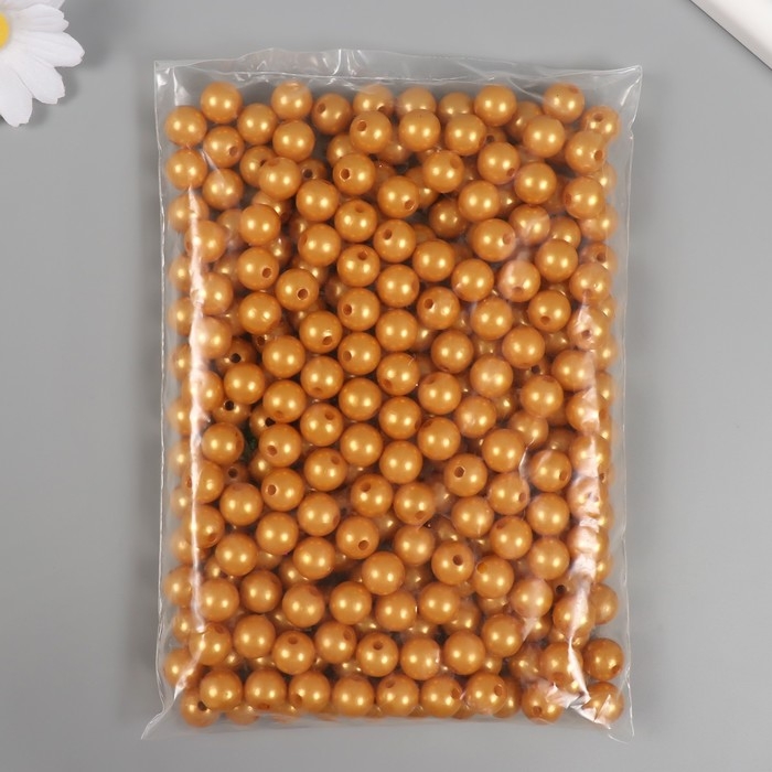 Набор бусин Набор бусин "Жемчуг" d 12 мм, 250 гр, тёмно-бежевый