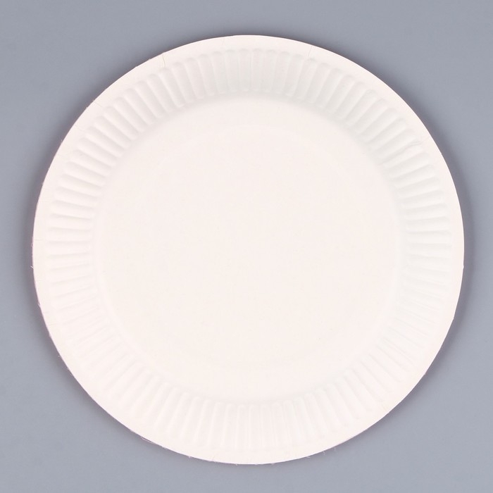 Тарелка одноразовая бумажная однотонная, красный цвет 18 см, набор 10 штук Тарелка одноразовая бумажная однотонная, красный цвет 18 см, набор 10 штук