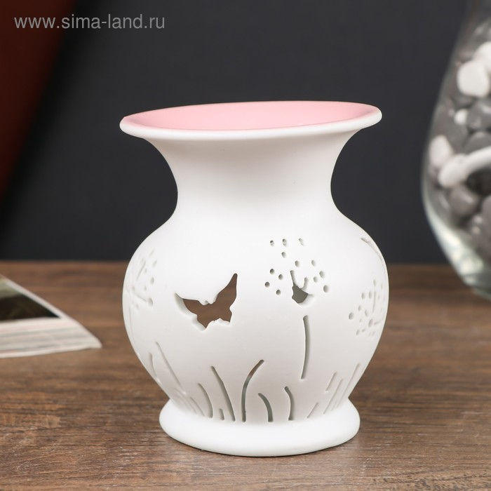 Аромалампа керамика Аромалампа керамика "Бабочки на вазе" МИКС 9,5х7,5х7,5 см