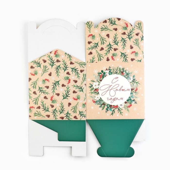 Коробка кондитерская с окном, сундук, «С Новым годом!» 20 х 20 х 20 см, Новый год Коробка кондитерская с окном, сундук, «С Новым годом!» 20 х 20 х 20 см, Новый год