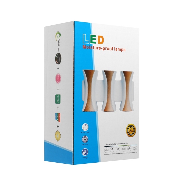 Светильник фасадный «Элегант», FSD-042, 6 Вт, 3000К, 3 луча, IP65, 220 В, пластик, белый Светильник фасадный «Элегант», FSD-042, 6 Вт, 3000К, 3 луча, IP65, 220 В, пластик, белый