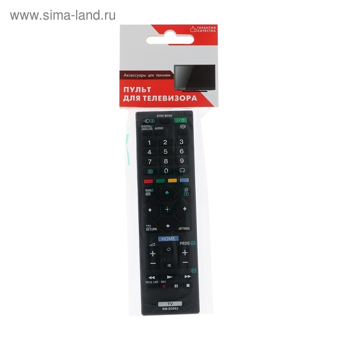 Пульт ДУ Huayu RM-ED062, для ТВ Sony, универсальный, черный Пульт ДУ Huayu RM-ED062, для ТВ Sony, универсальный, черный