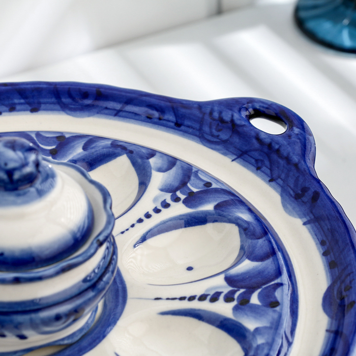 Подставка для яиц Подставка для яиц "Куличница", гжель, фарфор, 25х11 см