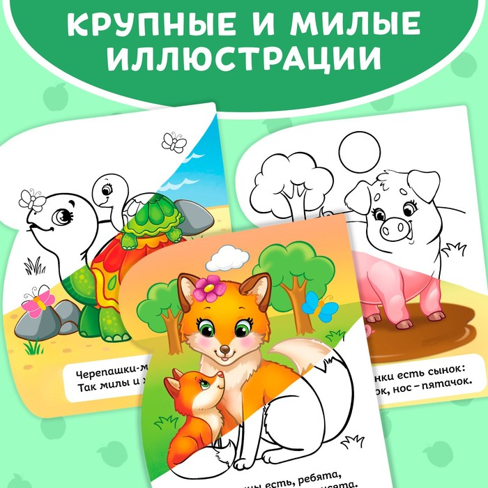 Книжка-раскраска многоразовая «Рисуем водой. Кто чей малыш?», 10 стр. Книжка-раскраска многоразовая «Рисуем водой. Кто чей малыш?», 10 стр.