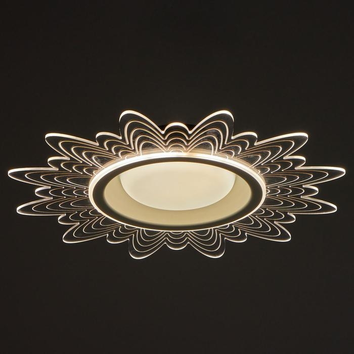 Люстра с ПДУ 1195/1 LED 52Вт 3000-6000К диммер белый-прозрачный 50х50х8 см BayerLux