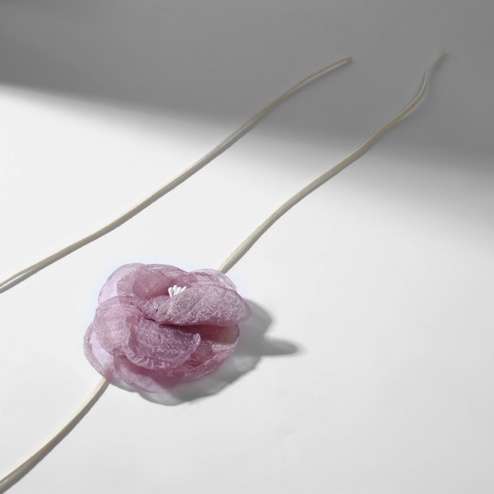 Чокер «Танго» цветок на шнурке, роза миниатюра, цвет бело-сиреневый, 154 см Чокер «Танго» цветок на шнурке, роза миниатюра, цвет бело-сиреневый, 154 см