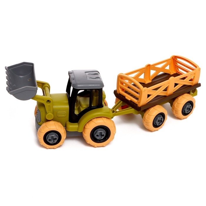 Конструктор винтовой «Трактор с прицепом», с отвёрткой, и аксессуарами Конструктор винтовой «Трактор с прицепом», с отвёрткой, и аксессуарами