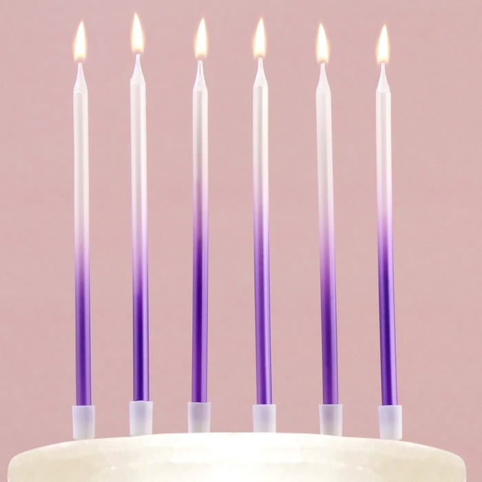 Свечи для торта «В твой особенный день», фиолетовые, 6 шт., 13 х 0,4 см Свечи для торта «В твой особенный день», фиолетовые, 6 шт., 13 х 0,4 см