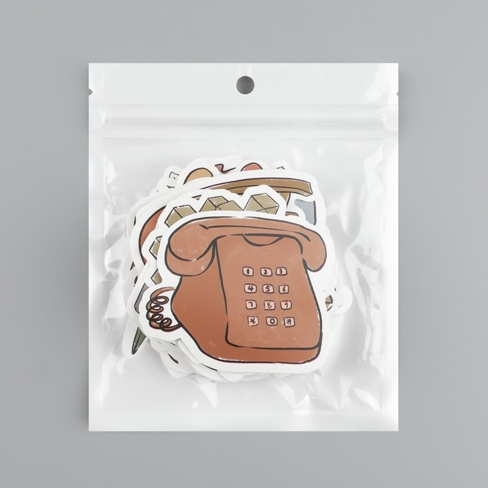 Наклейки пластик Наклейки пластик "Связь" набор 60 шт 10х12 см