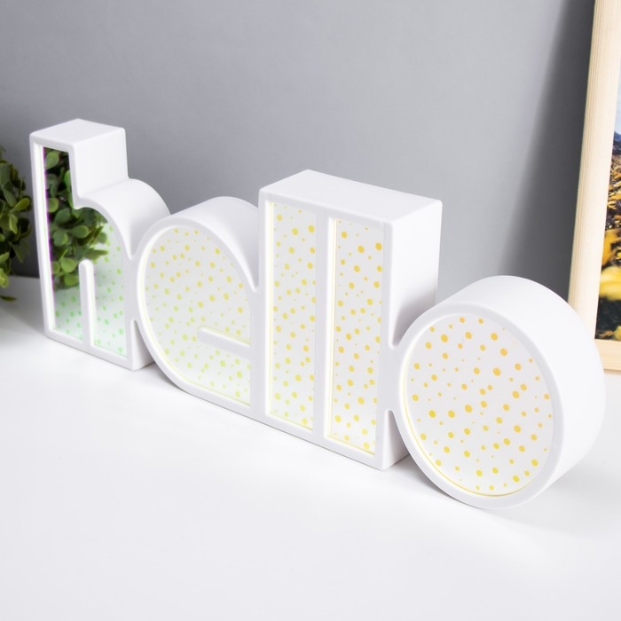 Ночник "Хеллоу" LED USB от батареек 3хАА белый 36х13х4 см RISALUX