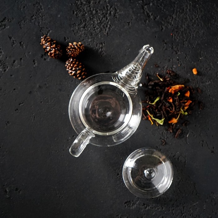 Чайник заварочный «Дамбо», 100 мл, стекло, с металлическим ситом, прозрачный Чайник заварочный «Дамбо», 100 мл, стекло, с металлическим ситом, прозрачный