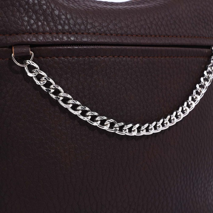 Сумка кросс-боди Janelli на молнии, 2 наружных кармана, цвет тёмно-коричневый Сумка кросс-боди Janelli на молнии, 2 наружных кармана, цвет тёмно-коричневый