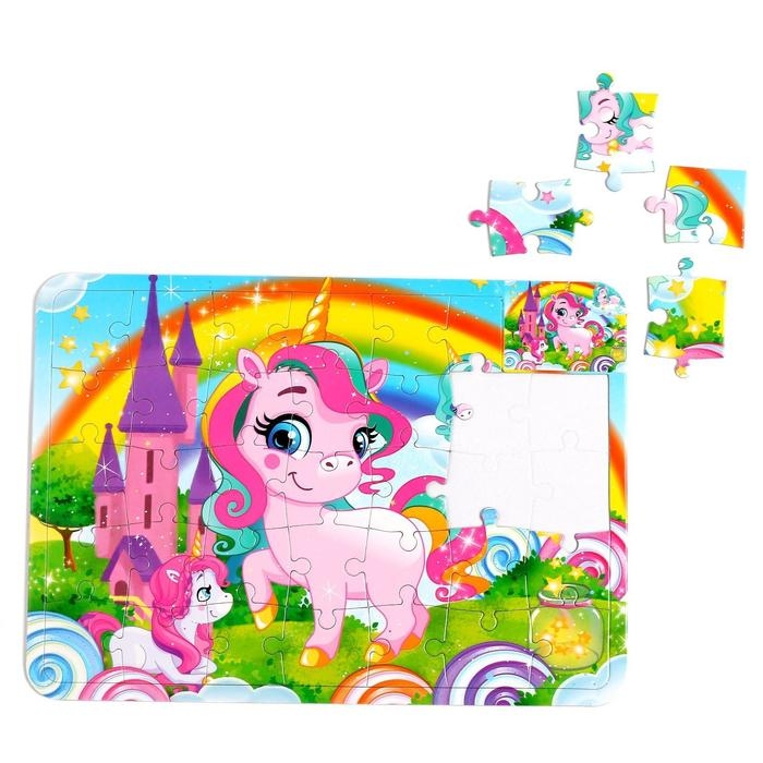 Пазл в рамке «Страна пони», 34 детали + раскраска Пазл в рамке «Страна пони», 34 детали + раскраска