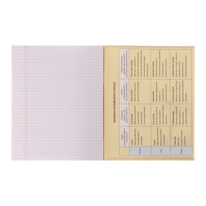 Тетрадь предметная Calligrata Тетрадь предметная Calligrata "Мрамор светлый", 48 листов в клетку Английский язык, со справочным материалом, обложка мелованный картон, УФ-лак, блок офсет