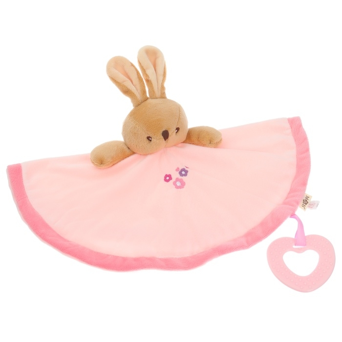 Комфортер - игрушка «Зайка», погремушка, прорезыватель, цвет розовый, Mum&Baby