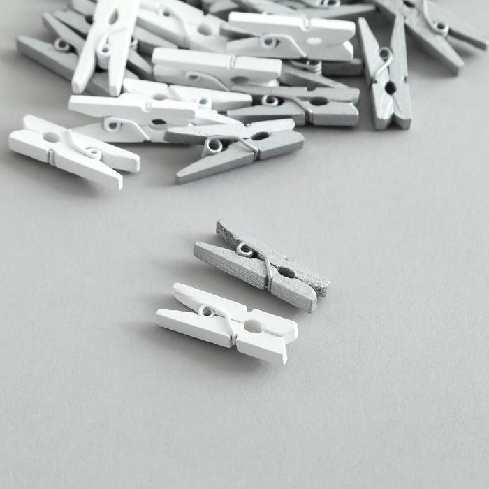 Декор для творчества дерево Декор для творчества дерево "Прищепка" МИКС набор 20 шт 2,5х0,7х0,3 см