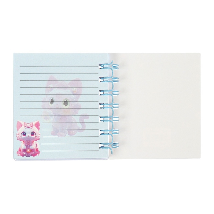 Записная книжка подарочная на гребне 80л,линия, цветной блок,обложка ПВХ 3D Кошка(10х10,5см) 10539 Записная книжка подарочная на гребне 80л,линия, цветной блок,обложка ПВХ 3D Кошка(10х10,5см) 10539