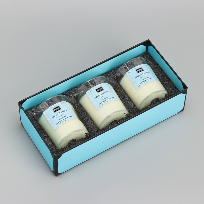Набор свечей ароматических  Набор свечей ароматических "Aroma Candle", морская вода, 3 шт