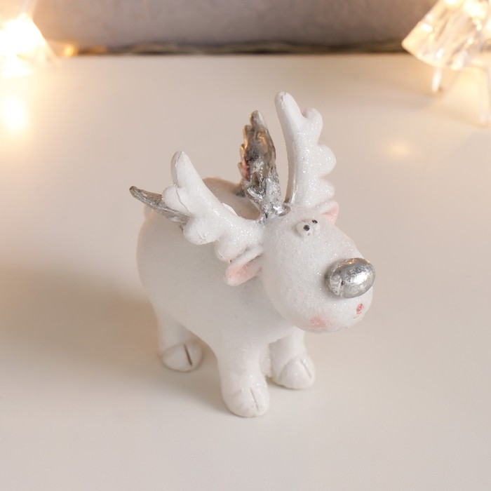 Сувенир полистоун Сувенир полистоун "Белоснежный лосик с крыльями, в короне" МИКС 7,5х7х4,5 см