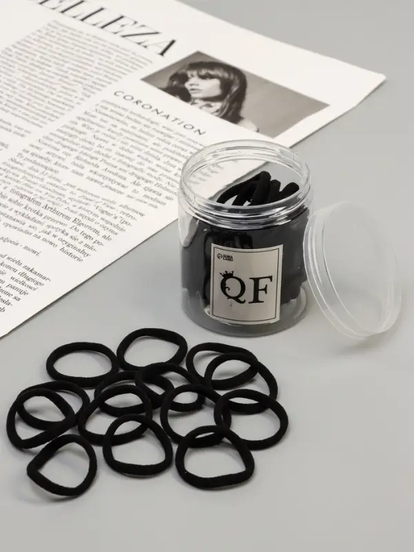 Резинка для волос "Махрушка лайт" (набор 50 шт) 4 см, чёрный