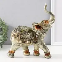 Фигура полистоун &laquo;Африканский слон, на попоне слоны&raquo;, 23&times;20.5&times;8.5 см